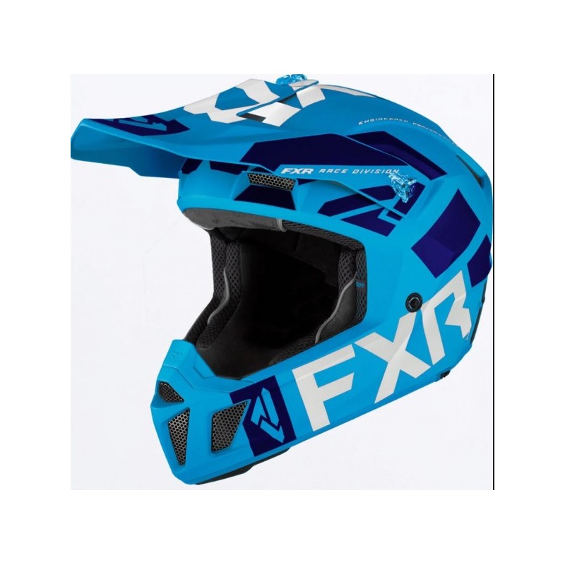 Casco Motocross Enduro FXR Clutch Evo LE Blu/Bianco