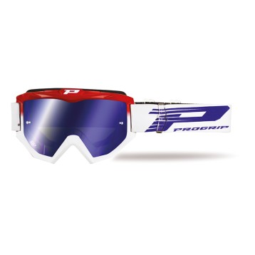 Maschera Motocross Enduro PROGRIP 3201Rosso/bianco