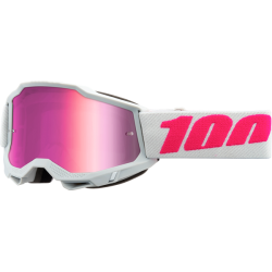 Maschera Motocross Enduro 100% Accuri 2 Bianco-Rosa