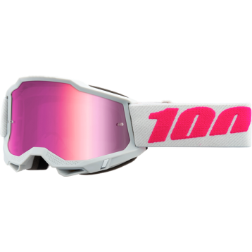 Maschera Motocross Enduro 100% Accuri 2 Bianco-Rosa