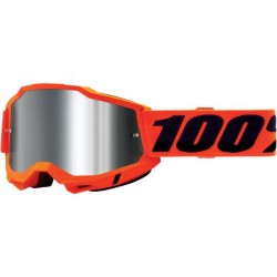 Maschera Motocross Enduro 100% ACCURI 2 Arancio Neon Lente Specchio Silver