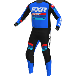 Completo Motocross Enduro FXR CLUTH MX Nero/Blu/Rosso
